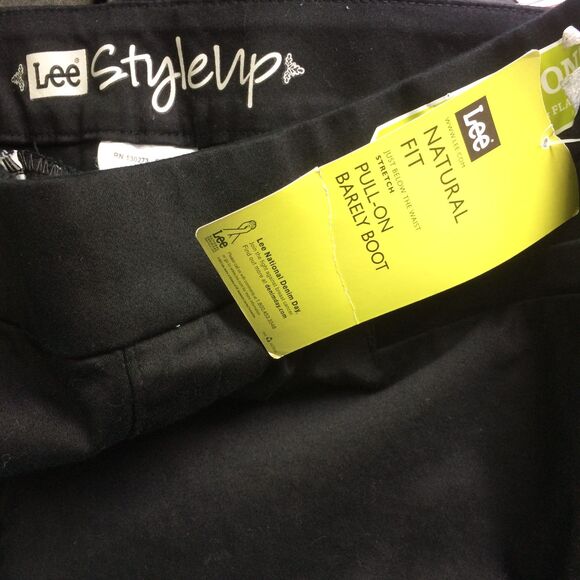 NEW Lee Style Up Pull On Pants 16P Black Barely Boot Cotton Stretch Natural Fit - Picture 4 of 4